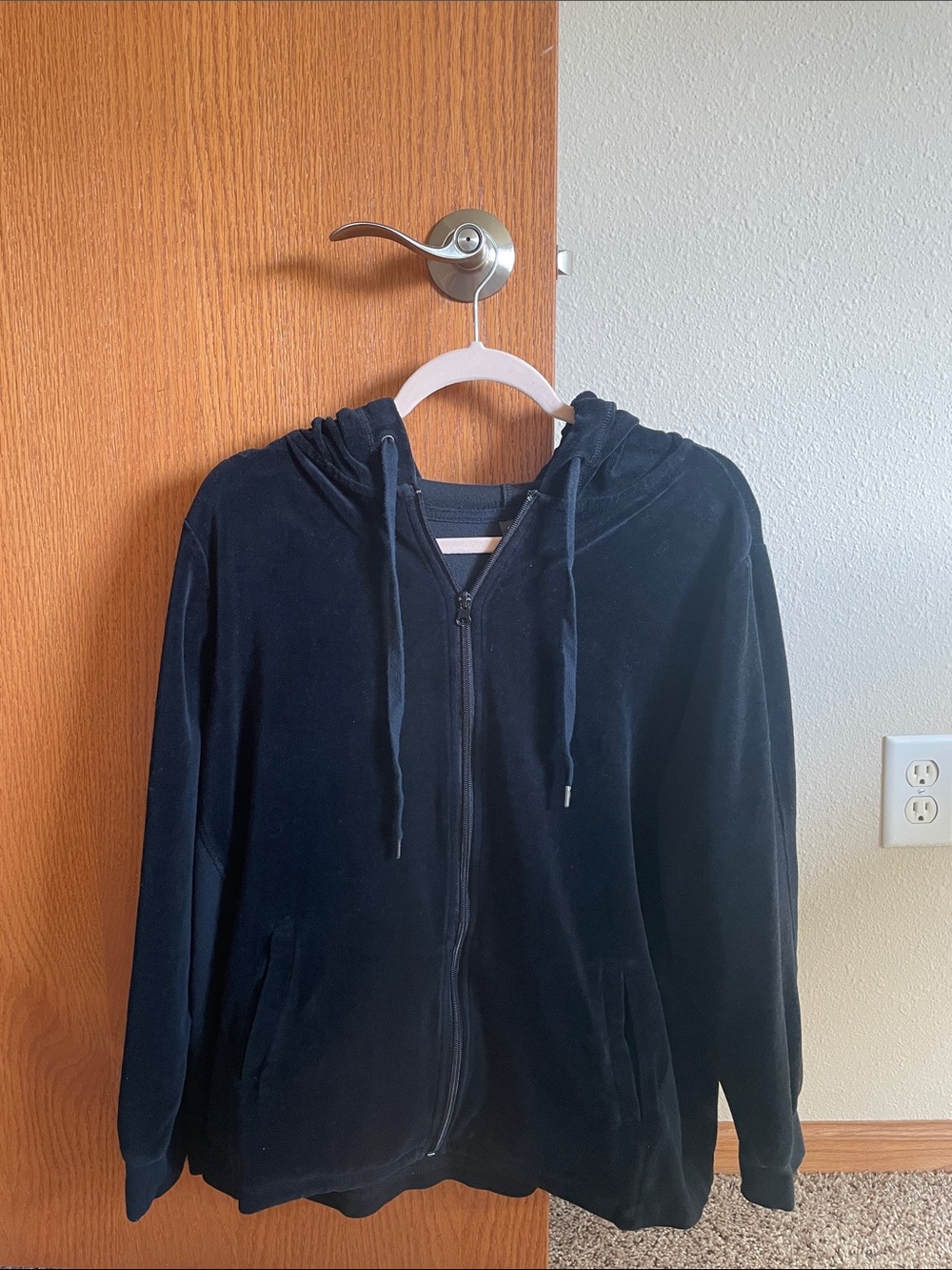 Velocity Black Velour Zip Hoodie